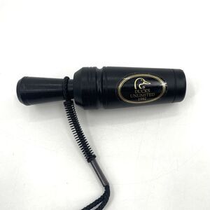 Vintage 1992 Ducks Unlimited Game Call Black Plastic Double Loop Lanyard Hunting